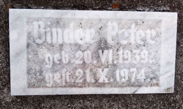 Binder Peter 1939-1974 Grabstein